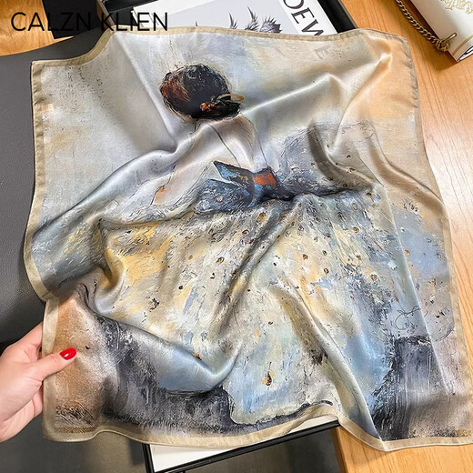Calznklien silk scarf for women 100% mulberry silk small square scarf 2025 practical high-end birthday gift for mother elder leader [oil painting princess] light luxury high-end gift box