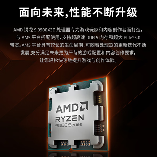 AMD Ryzen 9 9900X3D -Prozessor 12 Kerne 24 Threads 140 MB Cache Beschleunigungsfrequenz bis zu 5,5 GHz Boxed CPU Professionelles Produktivität Spiel Monster Hunter