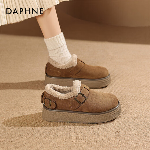 Daphne botas de nieve con suela gruesa para mujeres 2024 otoño e invierno más terciopelo nuevo viajero retro versátiles calientes zapatos para mujeres de birken zapatos de algodón 37