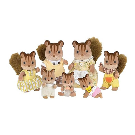 Sylvanische Familien (sylvanische Familien) Japanische Version von Walnuss -Eichhörnchen, Hausspiel -Spielzeug -Spielzeug -Puppen -Set, Geburtstagsgeschenk für Kinder