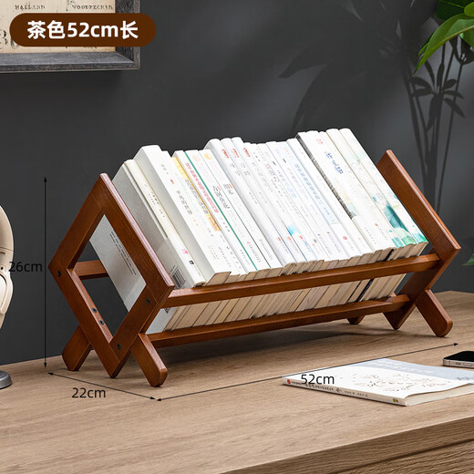 Old bamboo craftsman desktop small bookshelf simple table storage rack simple book cabinet student storage storage bookend brown 52 long
