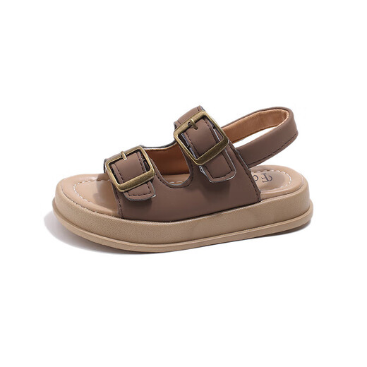 Children's Sports Fashion Sandals 2025 Summer New Boys Soft Bottom Beach Sandals Girls Casual Beige 31/Inner Length 19.4cm
