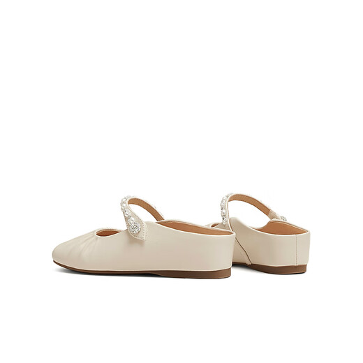 Tianmeiyi Mules shoes with height-enhancing women's sandals mall same French bag-toe half slippers 2025 summer BK841BH5 beige (sheepskin) recommended to take a larger size 37