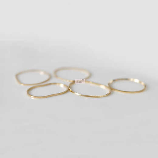 Micro-gift 18K gold ring female snake bone chain soft ring very thin ring index finger knuckle ring Japanese and Korean tail ring No. 22 thickness about 0.6mm * one