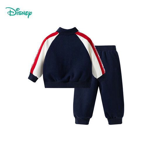 Disney Children's Clothing Spring and Autumn New Boys Casual Versatile Comfortable Warm Cartoon Jacket Set Navy Blue 110