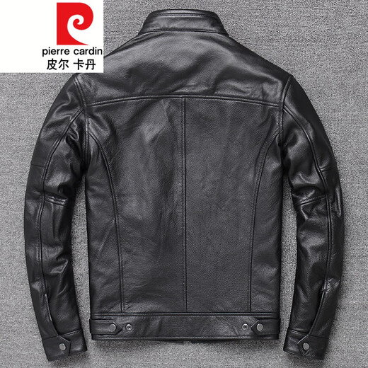 Pierre Cardin (Pierre Cardin) Couche supérieure avec veste en cuir en cube à vaches pour hommes en cuir pur en cuir de grande taille