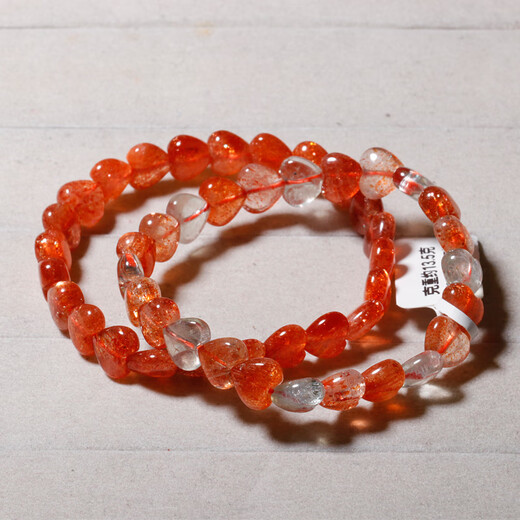 Puri Natural Aru Carved Love Bracelet for Women Tanzania Gold Sun Feldspar Bracelet Sunstone Jewelry Gift (Q9) About 8mm