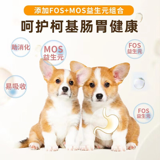 Baichan high-end Corgi full-stage dog food for adult dogs and puppies, beautiful coat, light tear stains, fattening and calcium supplement, universal 5 Jin Jin equals 0.5 kg. Corgi full-stage dog food 5 Jin Jin equals 0.5 kg (small grains)