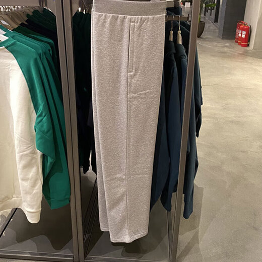 阿迪达斯（adidas）运动裤男裤秋季休闲裤针织宽松直筒裤长裤GK9273 JE3496灰色加绒 L