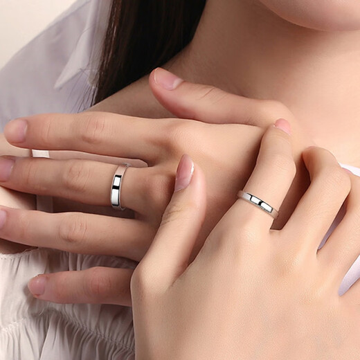 Fat Donglai's same style PT950 platinum couple ring for girlfriend's simple plain ring proposal and engagement for 520 free standard PT950 platinum ring for women