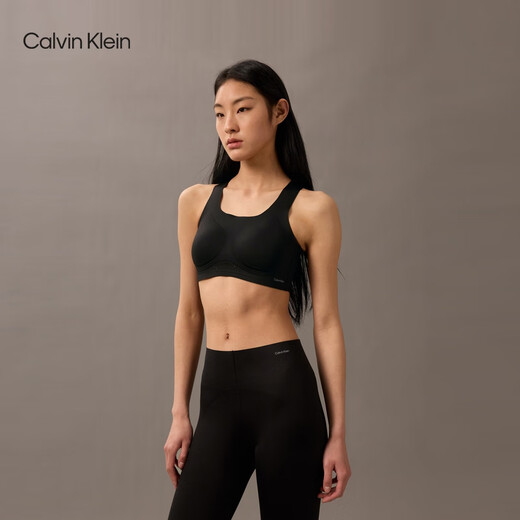 Calvin Klein运动25春夏新款女士无钢圈高度支撑可卸垫瑜伽美背文胸GWS5K123 UB1-太空黑 XS