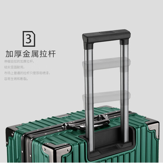 Ferdisha Suitcase Case Boîte de grande capacité Boîte de mot de passe en alliage en aluminium All-Alumim Small Boarding Boîte Suise Gris foncé [Modèle en alliage en aluminium renforcé d'ongle en acier] 20 pouces [COIE-OUT SANS SEXTRACTION]