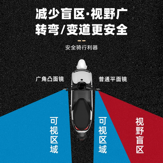 Panyuan battery bicycle reflector electric vehicle rearview mirror Yadi Emma tram bicycle universal rear reversing mirror Warhawk convex rearview mirror pair