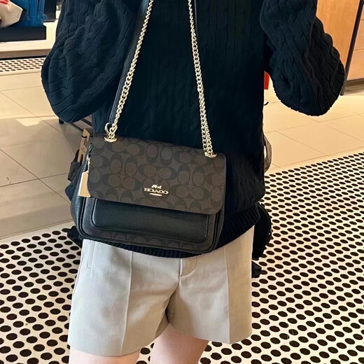Coach (Coach) Amerikaner Einkaufsagent Coach/Trainer Frauenbeutel Klare gedruckte Kettenbeutel One-Shoulder Crossbody Bag Wandering Bag Orgel Brauner Druck CC878 Größe ca. 26*17*8,8c