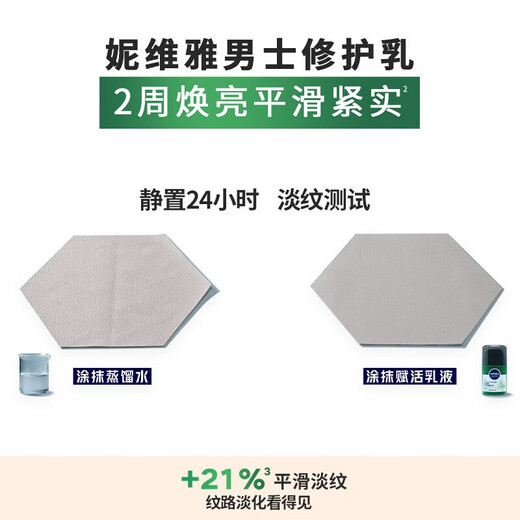 妮维雅（NIVEA）男士积雪草修护精华乳平滑焕亮紧实保湿敏感肌适用护肤品补水保湿 赋原修护精华乳50g两支装