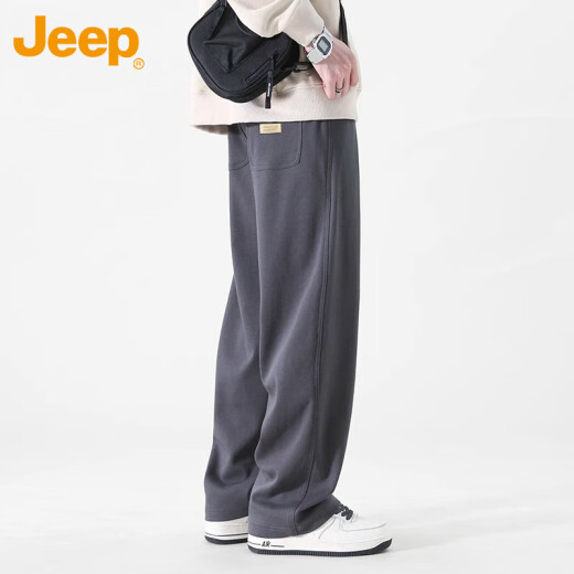 吉普（JEEP）休闲裤男夏季宽松直筒裤子男士潮流百搭运动男裤 绿色 XL