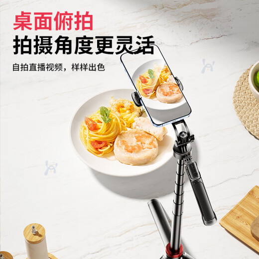 宾博德国【2.2米防抖稳拍】自拍杆三脚架落地手机支架伸缩便携旅游自拍神器360度旋转多功能直播拍摄架 2.2米四轴自拍杆
