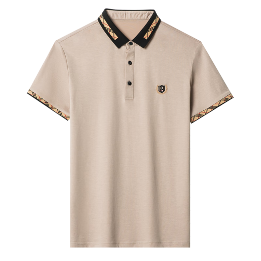 Armani Sand Seide Kurzarm T-Shirt Herren-Halbärmel-Top Sommereis. Seidenmode Polo-Hemd schwarz 1315 L 170 Empfohlen 120-140jin [Jin ist gleich 0,5 kg]