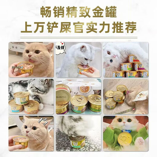 FancyFeast canned cat 24 gold cans for adult cats, general hydration and nutrition, white meat soup, canned cat snacks, canned fish, multi-flavor mixed pack, hot sale 85g*24 cans recommended