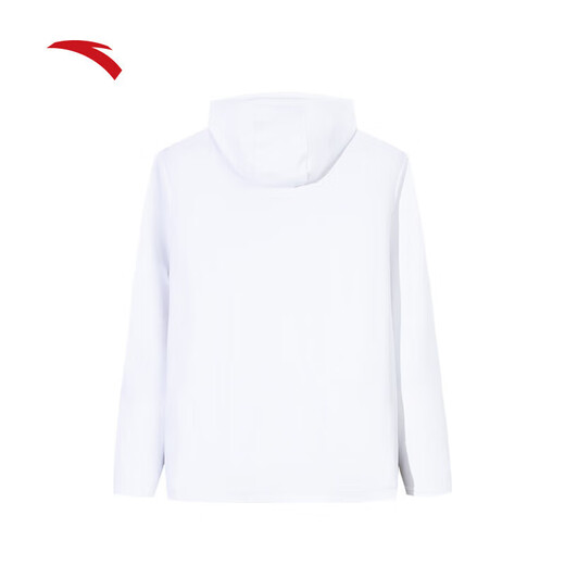 ANTA Jacket Men's New Winter Sun Protection Clothing Sports Cardigan Hooded Jacket Windbreaker Fitness Running Sportswear Pure White-1 L (Male 175)