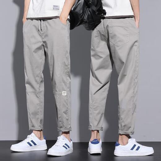 丨 Lilang 丨 [El código de marca rompe y recoge gangas] 2025 Pantalones casuales delgados de verano para hombres Fashion Fashion de la pierna recta de nueve puntos DLSJ PURO/653 Código de 2 XS de alta calidad negro [Entrega prioritaria de seguimiento]
