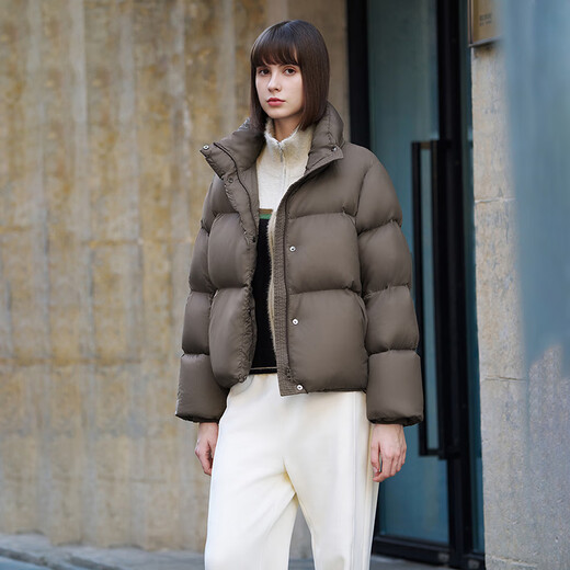 Les experts de Tambor recommandent la doudoune courte en duvet d'oie Maillard pour femme, petite veste chaude et épaisse TW236362 marron éléphant M (165)