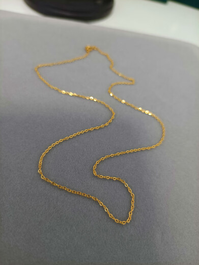 Medium red wearable pendant titanium steel 18K gold flash O chain cross Chopard water wave plain gold necklace versatile non-fading sweater necklace 1.2mm flash O chain 65cm