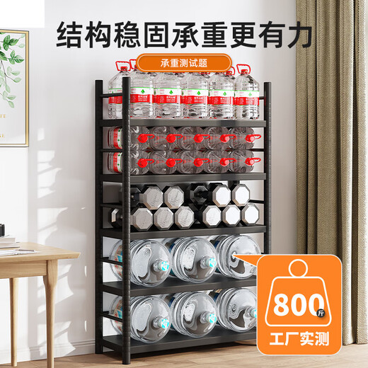 JPHZNB书架钢制书架置物架落地多层图书馆简易书柜家用铁艺钢制客厅靠墙 黑四60*25*12625MM直径钢管