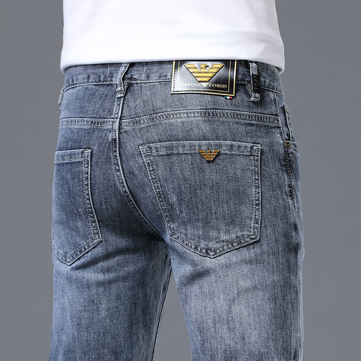 2024 Jeans d'automne et d'hiver pour hommes Slim Elastic Petits pieds polyvalents pantalon haut de gamme décontracté K683 noir 28 2 pieds 1