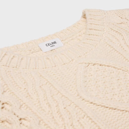 CELINE Women's Beige Cashmere/Wool Sweater 2AD150K34.01OW XS