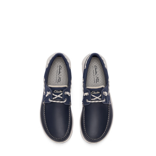 Clarks其乐ATL Coast Deck男士新款轻盈舒适一脚蹬户外休闲帆船鞋 蓝色 261826087 46