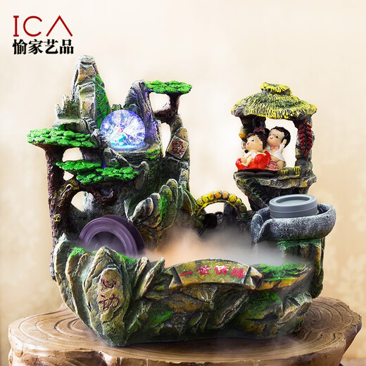 Regalos de boda para el mejor amigo Boda Rockery Fluking Fountain Bonsai Humidificador Sala de estar Adornos Decoración del hogar 4039 con atomizador con 9713 Bird Fisherman