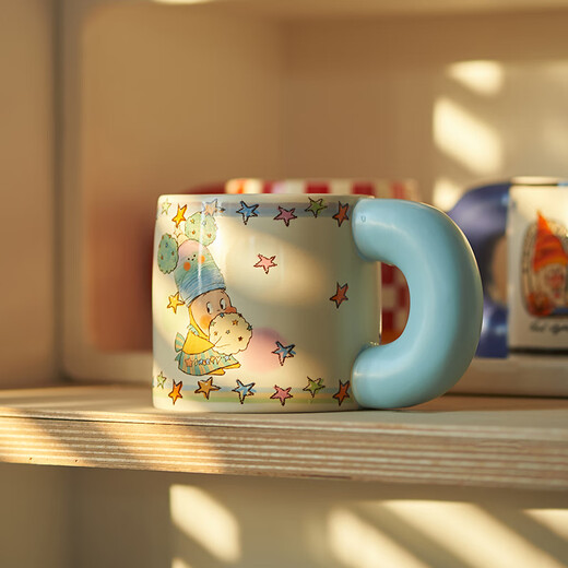 Siyue Xingren co-branded mug, cute ceramic cup, student couple water cup, a pair of birthday gifts for women, Marshmallow Stars (gift box + sticker)