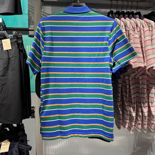 耐克（NIKE）T恤男装 2025春夏男子短袖翻领POLO衫透气休闲网球白色纯棉短袖男 FN3897-480 蓝色条纹 S