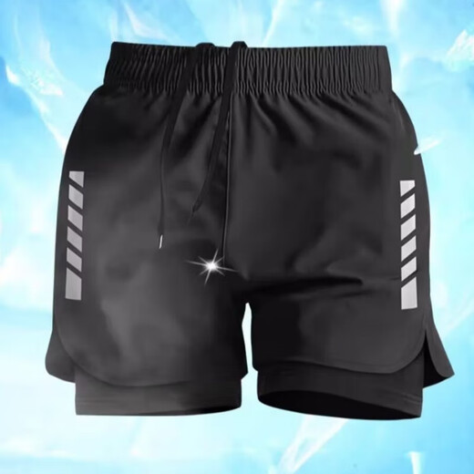 Sports function shorts for men's cycling, running, fitness and marathon special training three-point track and field physical examination sports equipment Yuanqi Storm HK107 Blue 2XL 140-160Jin Jin equals 0.5 kg