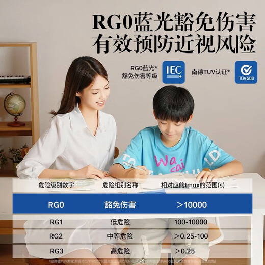 Zhixingsheng national AA grade table lamp for eye protection for learning myopia, long battery life, charging 14w ultra-bright reading, reading and writing prevention, students only, upgraded version, plug-in use - double-head 66CM large light source - 14W brightening, national AA grade full spectrum RG0 no blue light eye protection