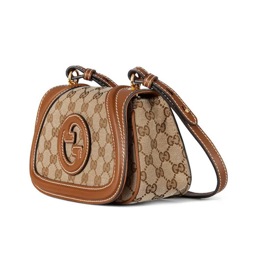 Gucci (Gucci) Bag du sac féminin Bag Blondie série mini sac d'épaule Bag féminin Nouveau sac à bandoulière 815700 Canvas d'ébène beige 815700haakg9755