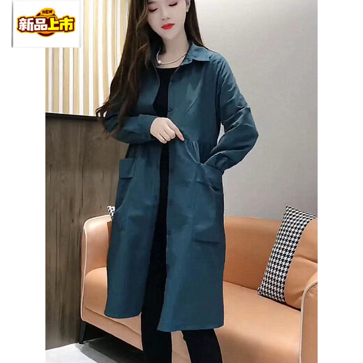 Chujing Casual Temperament Mid-Length Windbreaker Women's 2025 New Korean Style Loose Fashionable Western Style Versatile Thin Jacket + Black + New Spring and Autumn Windbreaker M Recommended Weight 95-120 Jin Jin is equal to 0.5 kg