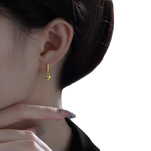 Guanpuge Fat Donglai same style pt950 platinum earrings for women PT950 ear rings love platinum ear buckles 2024 new style 520 free love ear buckles