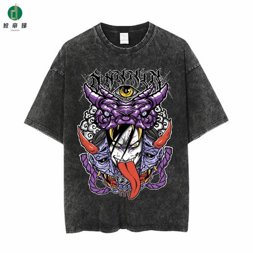Eudidi Harajuku Street Clothing Lave Naruto Anime Camiseta Naruto Cotton Men Summer Manga corta Retro