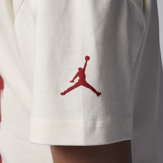 耐克（NIKE）Jordan官方耐克乔丹男女童大童T恤纯棉休闲圆领针织棉IB9272 133帆白 140 S