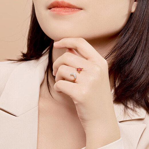 Meluxe 18K Gold Color Girl Ring Turmaline Ring Diamond Style Geburtstagsgeschenk für Freundin [R15780] Turmalin ungefähr 60 Minuten