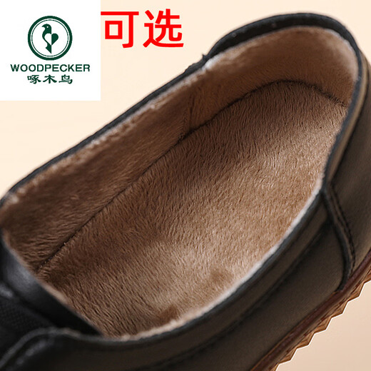 Specht Frühling und Herbst weiche echte Leder-Kuh Sehne Sohle kleine Lederschuhe für Frauen bequeme weiche Sohle nicht rutschfeste Schnürschnüre mittlere und ältere Mutter Casual Schuhe 7373 Beige [Single] 35