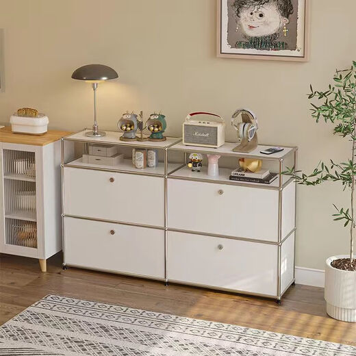 
XMSJ custom-made medieval USM module combination side cabinet stainless steel TV cabinet modern simple ins storage cabinet household use TV cabinet 9227*35*35