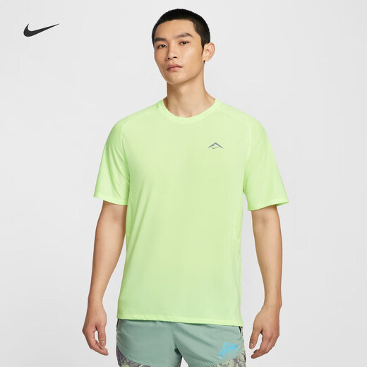Nike men's outdoor lightweight running top breathable quick-drying short-sleeved NIKE DRI-FIT ADV HJ3581 701 light yellow green/black M