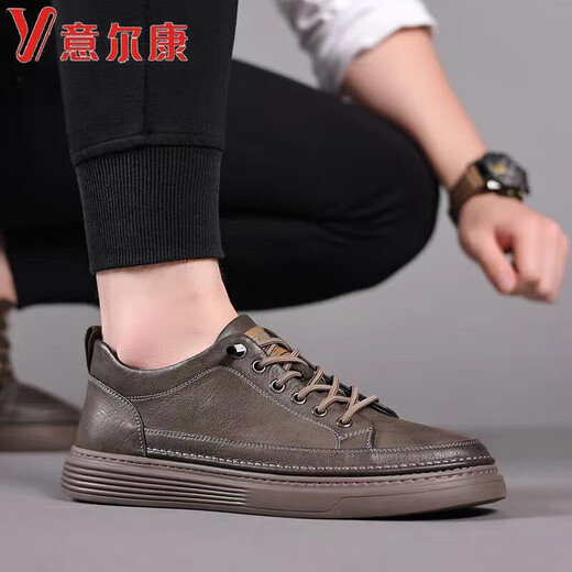 Yierkang YRC Men's Shoes 2024 Новая дышащая и универсальная мужская повседневная кожаная туфли с легкой легкой нижней крош