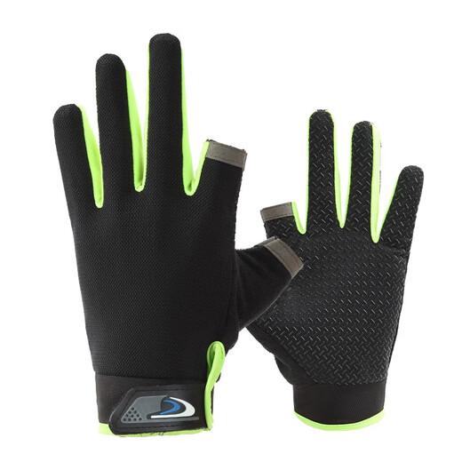 Fishing two-and-a-half-finger style sun protection anti-slip outdoor thin gloves breathable touch screen sports cycling gloves black two-finger style one size fits all 1 pair