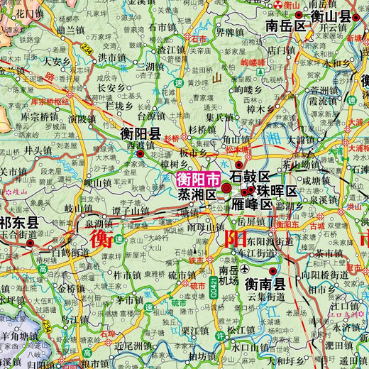 2025全新升级版大幅面地图 湖南省地图 尺寸约:1.1米*0.8米 折叠覆膜 大比例政区图城区图市区图 政区区划城市交通路线旅游 乡镇信息 出行易携带 中国分省系列地图