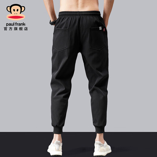 Big Mund Monkey (Paul Frank) Japanische Herren Harun Neun-Punkte-Casual Hoodies Spring New Trendy Marke VERSATILE LOSSEN Sportler Typants Black 719B [offizielles authentisch] L [Vorgeschlagen 110-130jin [Jin gleich 0,5 kg]]