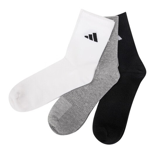 
Adidas (adidas) men's socks and women's socks 2025 summer new sports and casual socks fitness training breathable wear-resistant mid-tube socks JC9272/black, white and gray mid-tube/three pairs [M]Suggested shoe size: 39-42/24-26cm